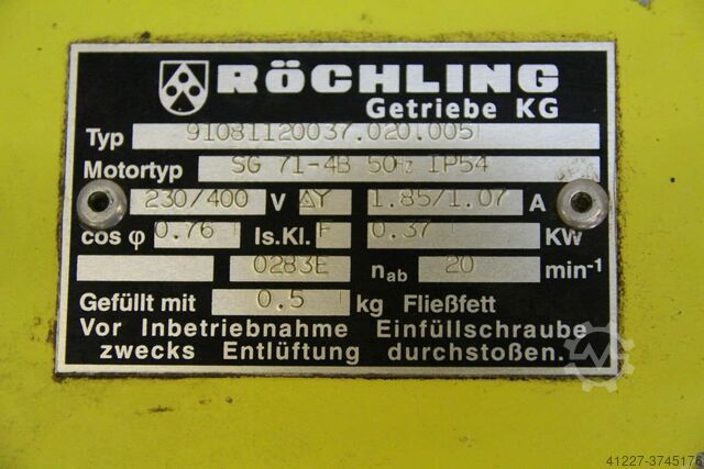 Gear motor 0.37 kW 20 rpm Röchling SG71-4B