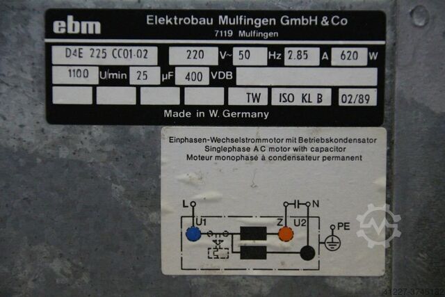 Air extractor fan ebm D4E225CC01-02