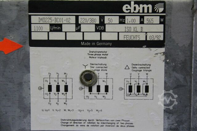 Pressure blower ebm D4D225-BC01-02