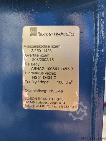 Hydraulic Power Unit 5,5kW 100l,Rexroth Bosch Rexroth ABHAG-100S41-1483-B