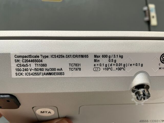 Precision scale industrial scale Mettler Toledo ICS425 K-3XS/ DR/F/m/65