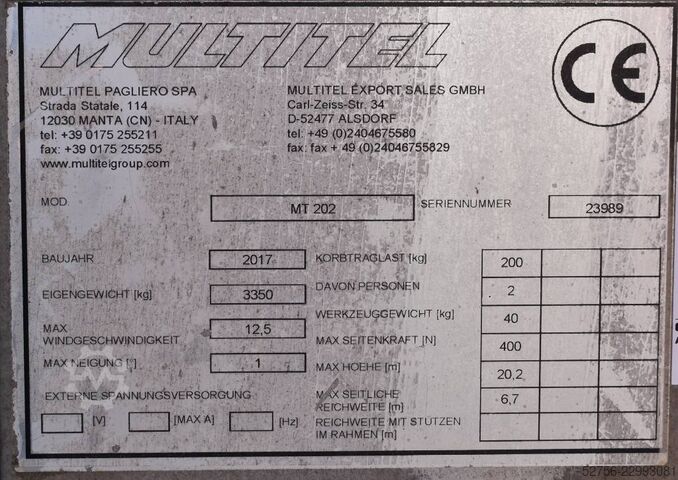 Multitel MT202 (TÜV und UVV neu!) Multitel MT202 (TÜV und UVV neu!)