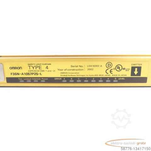 Component Omron F3SN-A1057P25-L Lichtvorhang - Sender SN:L0416302A