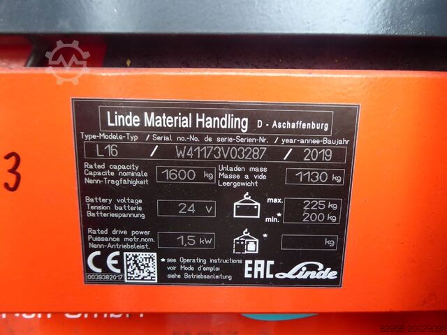 High Lift stacker Linde L16