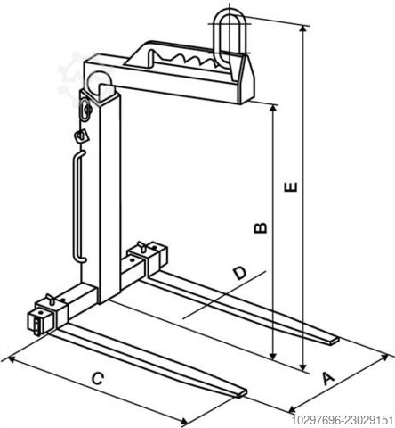 Crane fork, load capacity 1,100–1,600 mm – 1 piece  