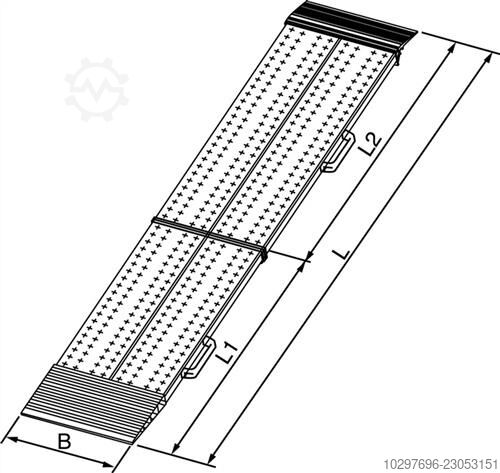Aluminum loading ramp L3000 x W400 mm - 1 piece  