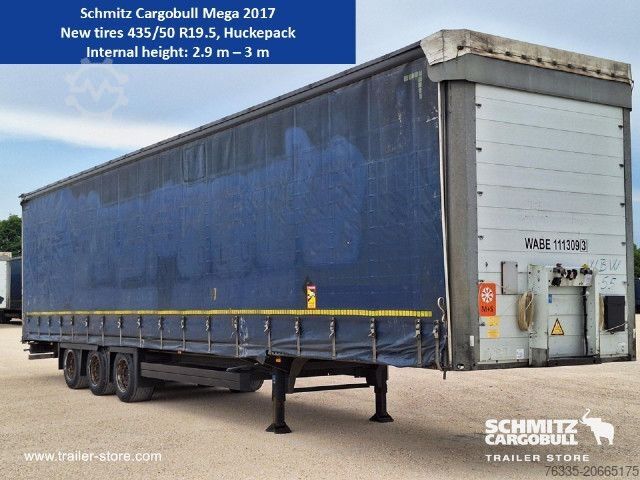 Open semitrailer with tarp Schmitz Cargobull Curtainsider Mega