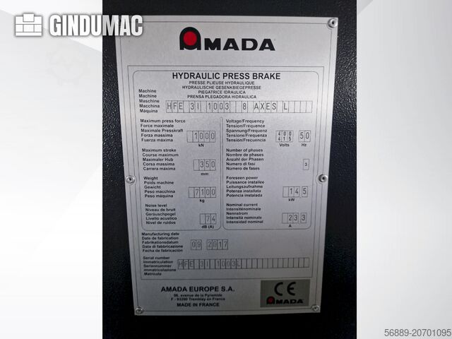AMADA HFE 3L 1003 AMADA HFE 3L 1003