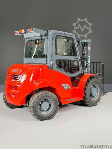 Diesel rough terrain forklift Heli CPCD50 - 2-Rad und 4 Rad Antrieb - KUBOTA Motor