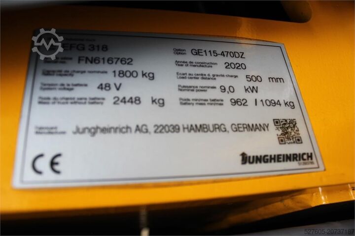 Forklift Jungheinrich EFG 318 470 DZ