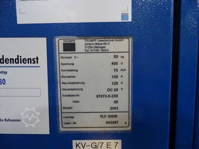 Laser cutting machine TRUMPF L3030