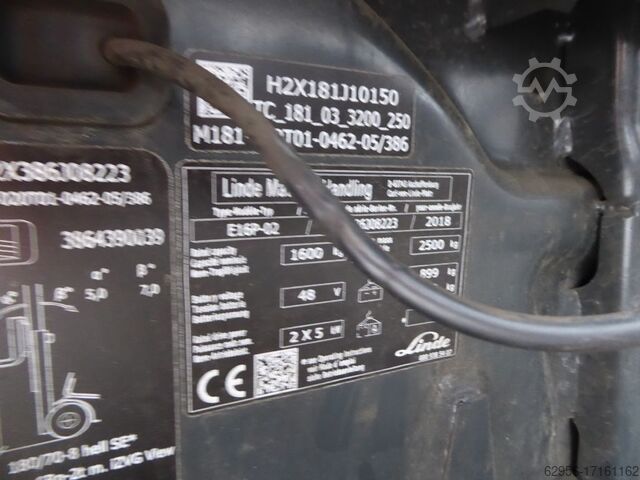 Electric 3-wheel forklift Linde E16P-02