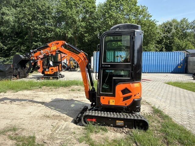 Minibagger mit Vollkabine & Heizung Tec Point - 1,6 Klasse Minibagger NEU! Schnellwechsler und 3 Schaufeln im Set