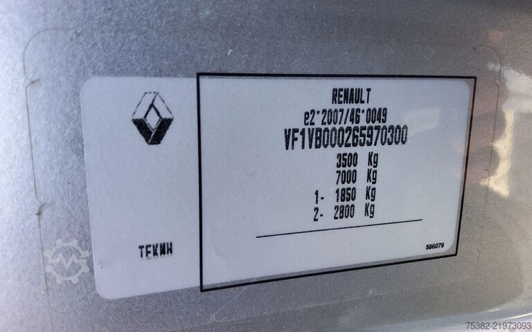 Chassis with cab Renault Master 165.35 "CHASSIS" RTWD DL WIELBASIS 4.33 ...