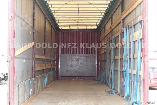 Open semitrailer with tarp KRONE Pritsche Plane XL MegaLiner BPW Edscha Bordwände
