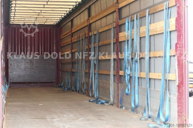 Open semitrailer with tarp KRONE Pritsche Plane XL MegaLiner BPW Edscha Bordwände