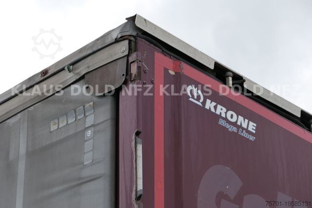 Open semitrailer with tarp KRONE Pritsche Plane XL MegaLiner BPW Edscha Bordwände