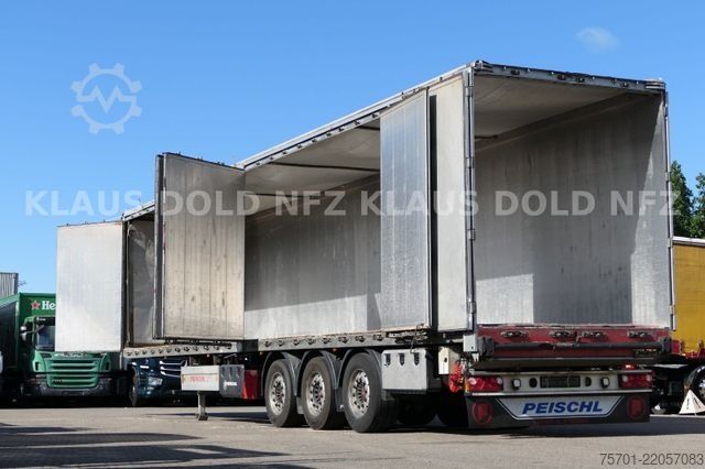 Open semitrailer with tarp PEISCHL 3ESP0S Schubboden Seitliche Türen Liftachse