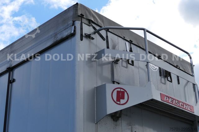 Open semitrailer with tarp PEISCHL 3ESP0S Schubboden Seitliche Türen Liftachse