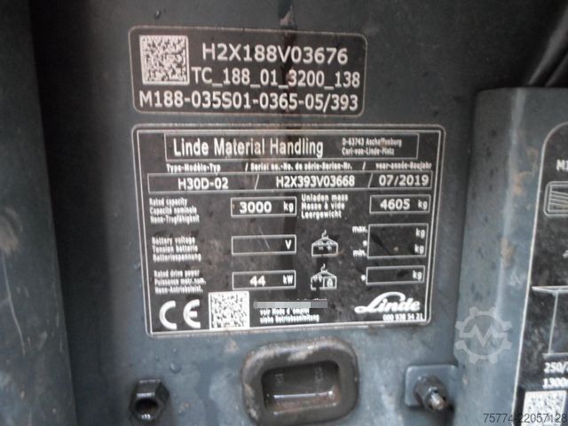 Front loader forklift LINDE H 30 EVO/ Doppelgabel