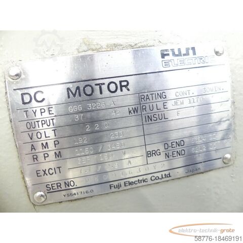 Control unit Fuji Electric GGG 3226 A Motor SN: M6091630Y2 mit TG-21 Tachometer Generator
