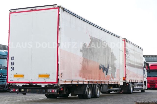 Flatbed truck with tarp MAN TGX 18.400 Retarder Komplettzug mit Anhänger