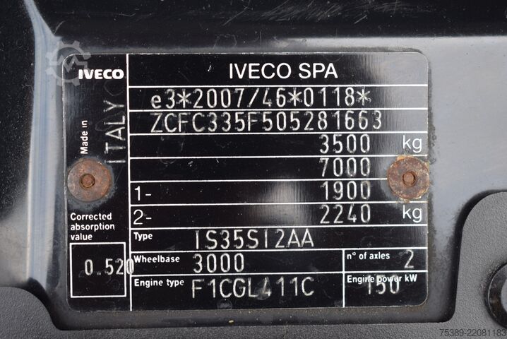 Van chassis Iveco Daily  35 S21 3,0 Automatik Luftfederung Tempomat