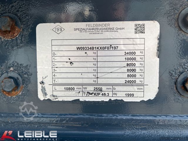 Siloauflieger FELDBINDER KIP 45.3*45m³ Kippsilo*4 Domdeckel*BPW Eco