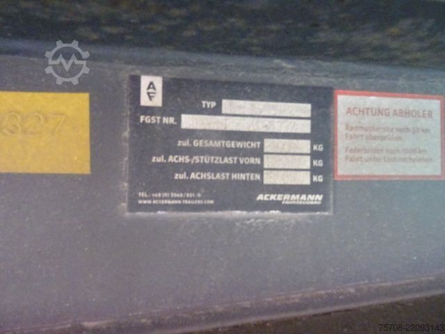 Kühlauflieger ACKERMANN-FRUEHAUF 2-Achs*11,8m*gelenkt*LBW*Frigoblock*Liftachse