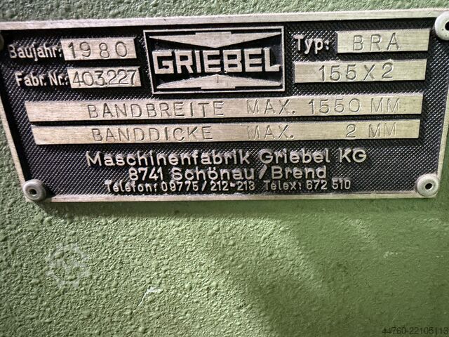 Sheet straightening system with cut-to-length line Griebel BRA 1550 * 2mm