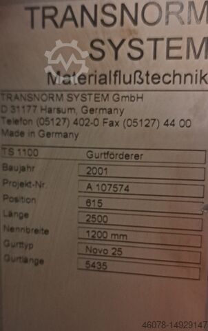 Modular conveyor with combiner belt GF Transnorm GF 2500-1300-1200