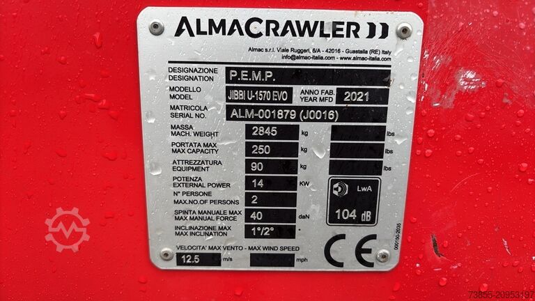 Telescopic Boom Lift Almacrawler JIBBI U-1570 (15m)