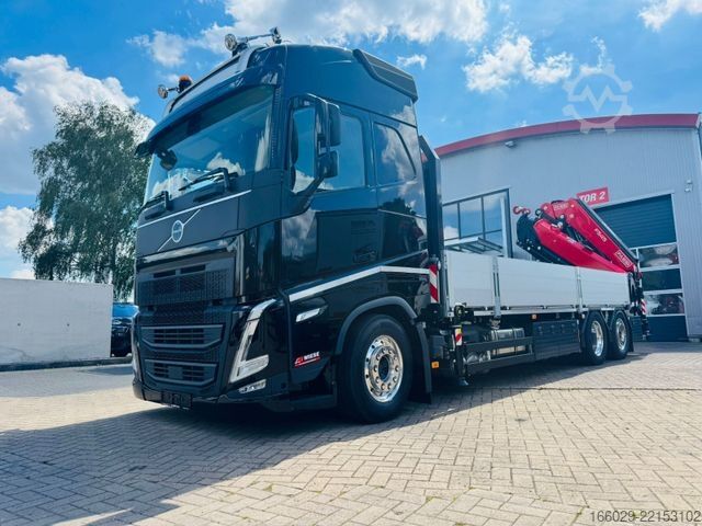 Flatbed truck VOLVO FH 540 6x2 Container Fassi F545 Heck 360° 100%