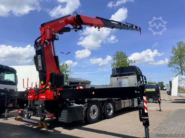 Flatbed truck VOLVO FH 540 6x2 Container Fassi F545 Heck 360° 100%