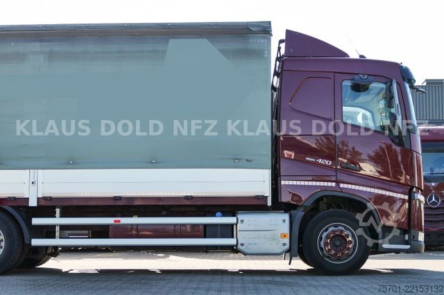 Flatbed truck with tarp VOLVO FH 420 Pritsche Plane Bordwände Vollluft Euro 6