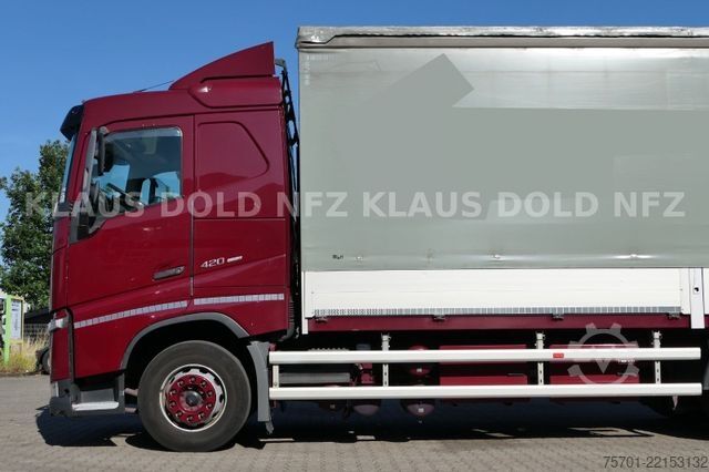 Flatbed truck with tarp VOLVO FH 420 Pritsche Plane Bordwände Vollluft Euro 6