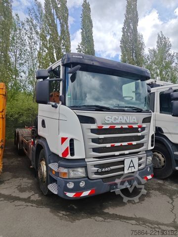 Roll-off tipper truck SCANIA G440 , HIAB Kran