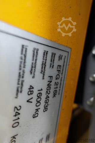 Niederhubwagen Jungheinrich 1,6t EFG216 TRIPLEX SS Batterie 92%