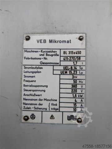 Koordinatenbohrmaschine WMW MIKROMAT BL 315x450