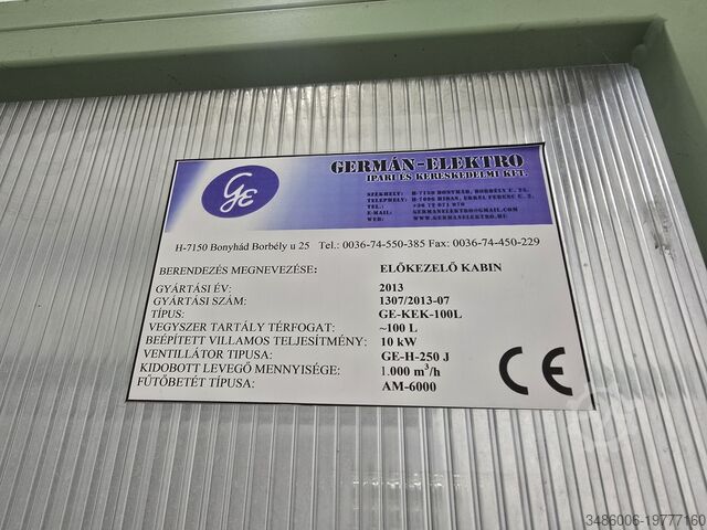 Vorbehandlungskabine Germán-Elektro Kft. 1307/2013-07
