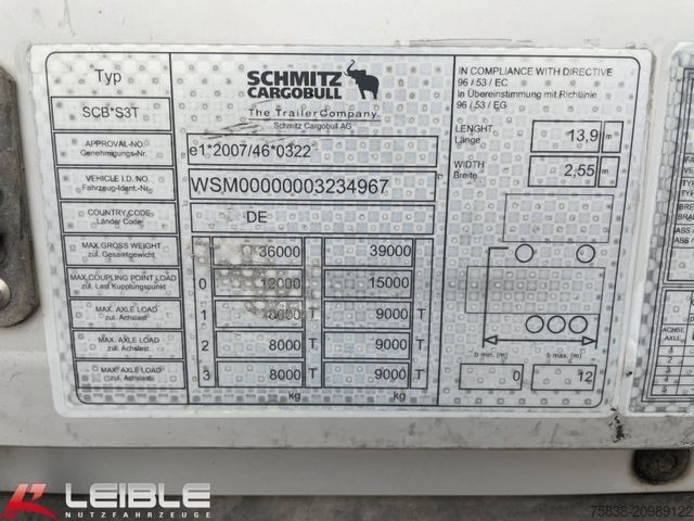 Open semitrailer with tarp SCHMITZ CARGOBULL SCS24*LBW Ladebordwand*RSAB*Liftachse