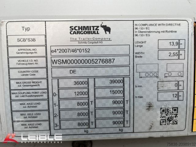 Box semitrailer SCHMITZ CARGOBULL SKO 24/L*Doppelstock*Heizung*Liftachse*Code XL*