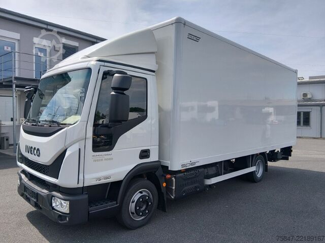 Box truck Iveco EuroCargo ML 75 E 19/P LBW Türe im Koffe