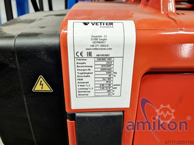 Zweischienenportal Elektrokettenzug Vetter P300 Portalkran 1,6t Krananlage