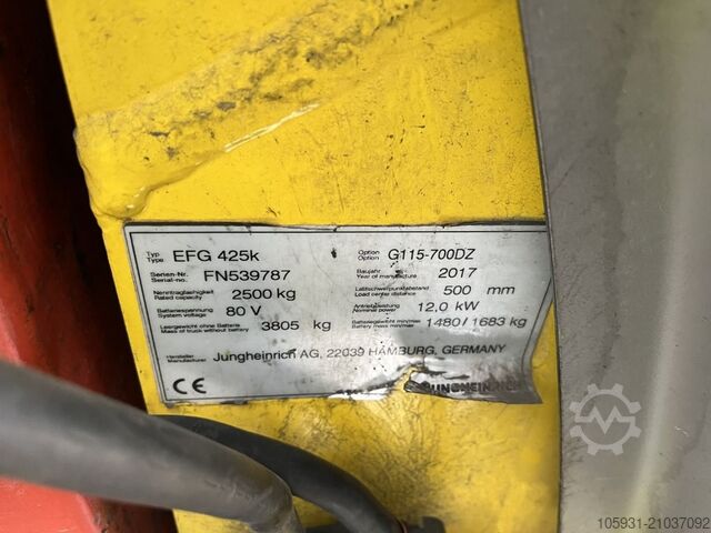 Electric 4-wheel forklift Jungheinrich EFG425k