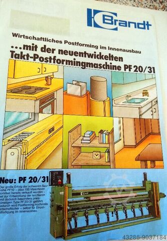 Postforming machine in cycle process Brandt PF 20/31