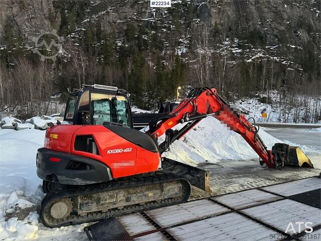 Raupenbagger Kubota KX080-4α2 Beltegraver m/ 2 delt bom, tilt og 2 sku