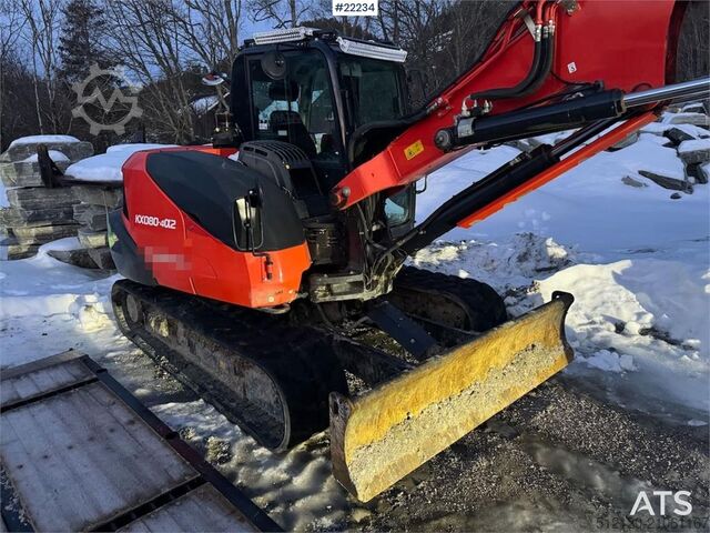 Raupenbagger Kubota KX080-4α2 Beltegraver m/ 2 delt bom, tilt og 2 sku