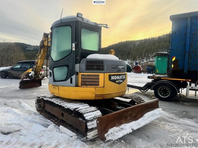 Midi-Bagger Komatsu PC78US-6 w/ Rototilt – 3 buckets – 6,300 hours WAT