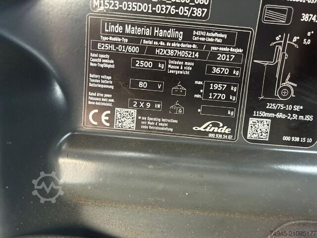 Electric 4-wheel forklift Linde E 25/600 HL-01